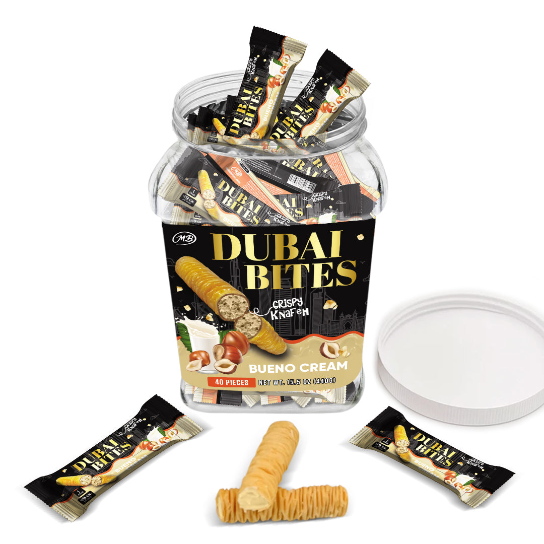 NON INFUSED DUBAI BITES MINIS with BUENO CREAM & CRISPY KATAIFI KHUNAFA