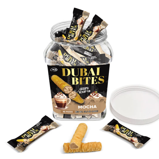 NON INFUSED DUBAI BITES MINIS with MOCHA CREAM & CRISPY KATAIFI KHUNAFA