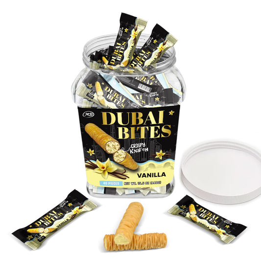 NON INFUSED DUBAI BITES MINIS with VANILLA CREAM & CRISPY KATAIFI KHUNAFA