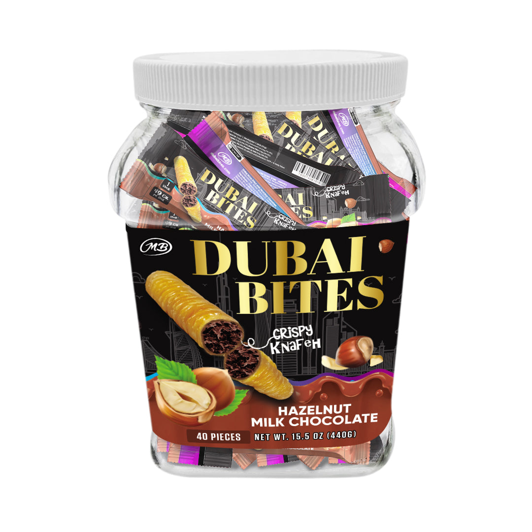 NON INFUSED DUBAI BITES MINIS with HAZELNUT CHOCOLATE CREAM & CRISPY KATAIFI KHUNAFA