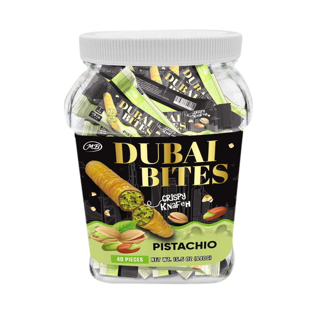 NON INFUSED DUBAI BITES MINIS with PISTACHIO CREAM & CRISPY KATAIFI KHUNAFA