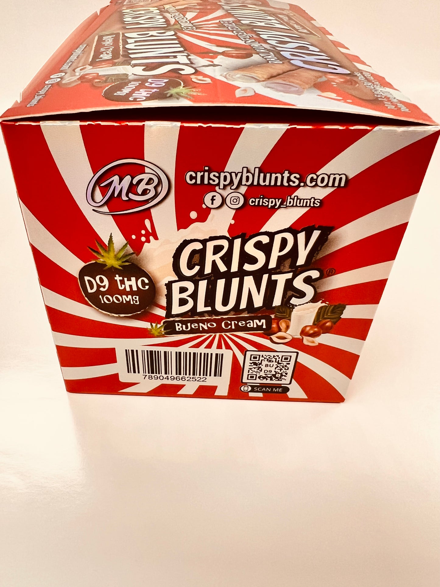 D9 Box of 10 (2 packs) 100mg with Bueno Cream Crispy Blunts Crispy Phyllo Dough 2 Sticks 1.5 oz