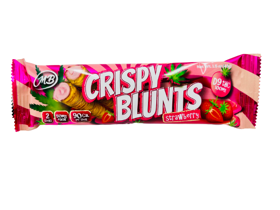 D9 100mg with Strawberry Cream Crispy Blunts Crispy Phyllo Dough 2 Sticks 1.5 oz
