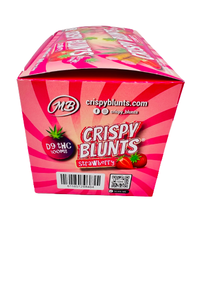 D9 Box of 10 (2 packs) 100mg with Strawberry Cream Crispy Blunts Crispy Phyllo Dough 2 Sticks 1.5 oz