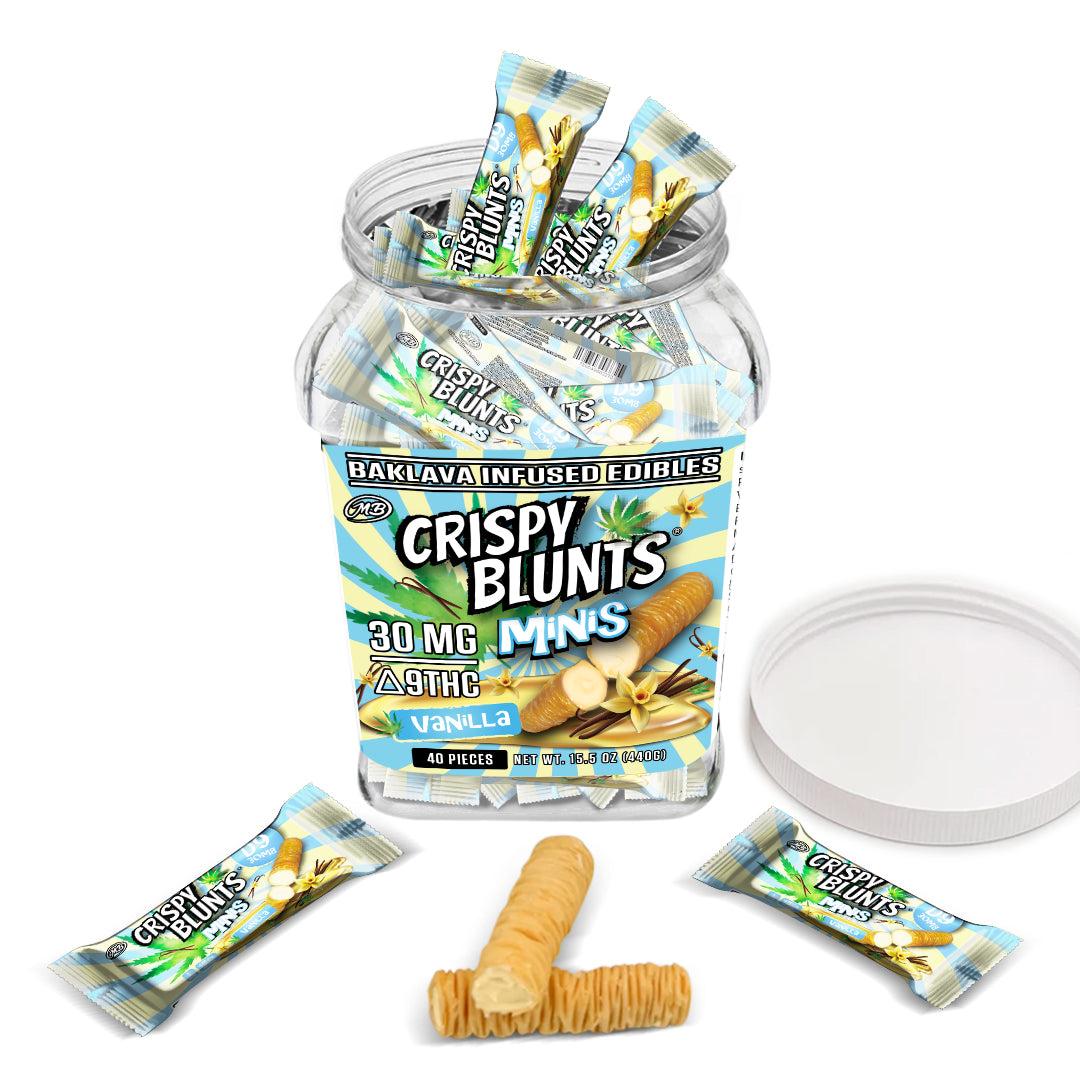 D9 minis 30mg each with Vanilla Crispy Blunts Cream Crispy Phyllo Dough