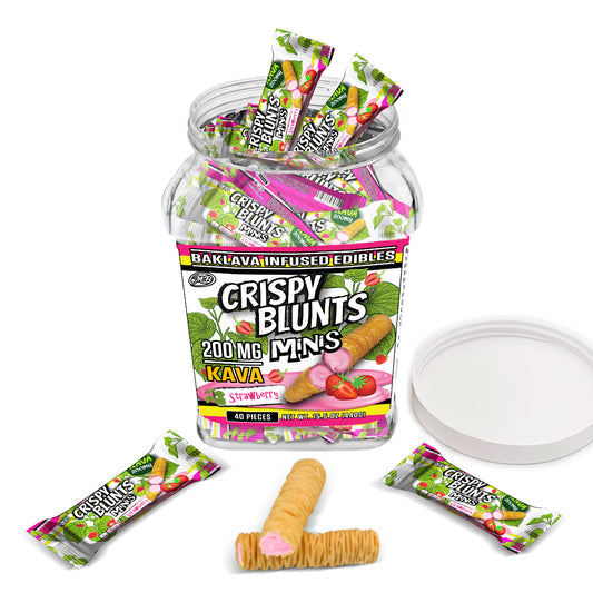 KAVA minis 200mg each with Strawberry Crispy Blunts Cream Crispy Phyllo Dough