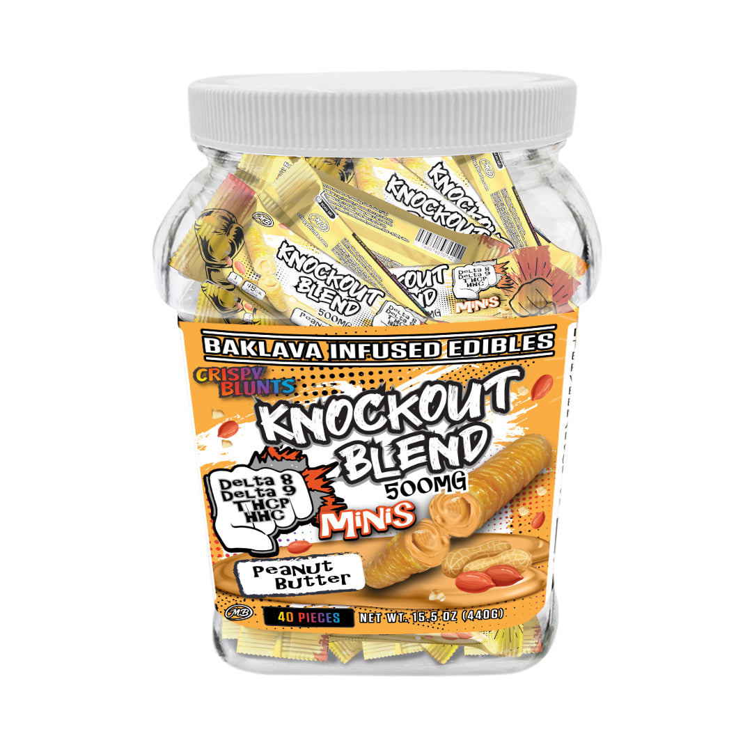 KO Knock Out minis 500mg each with Peanut Butter Crispy Blunts Cream Crispy Phyllo Dough