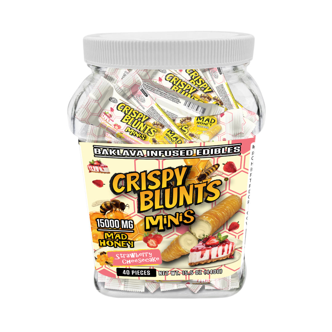 MAD HONEY minis 15000mg each with Strawberry Cheesecake Crispy Blunts Cream Crispy Phyllo Dough