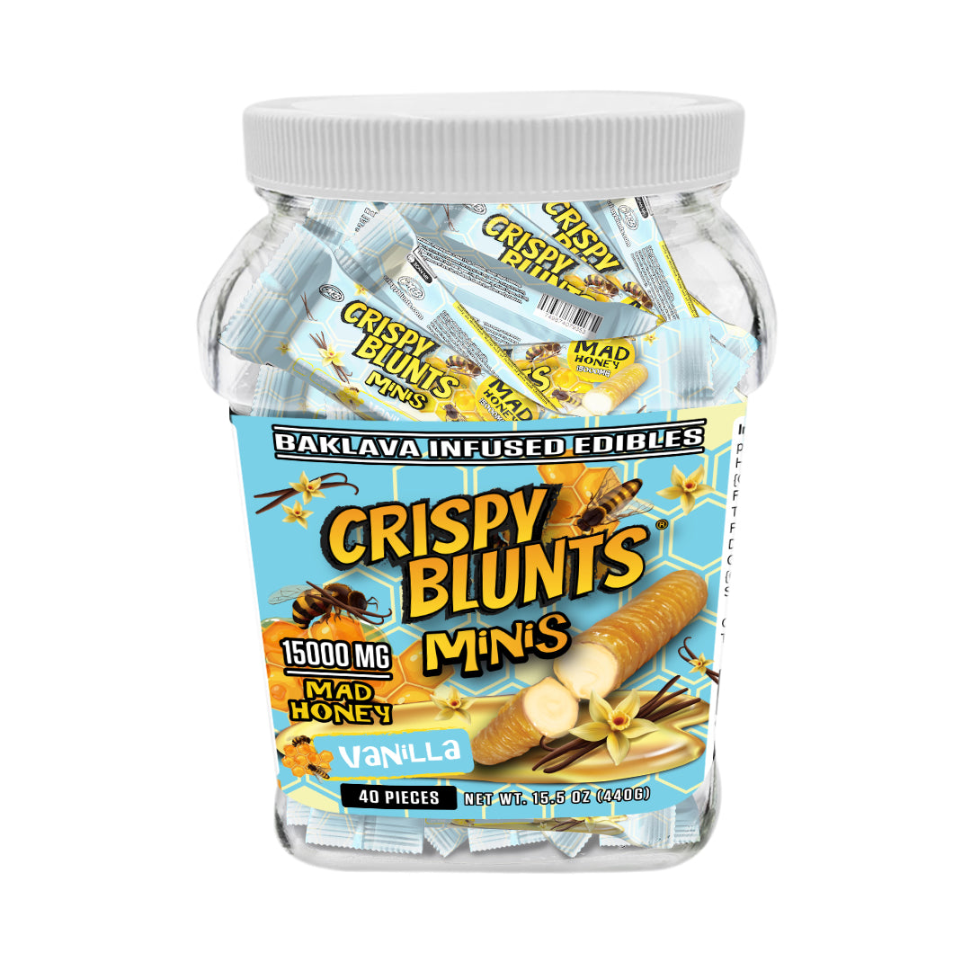MAD HONEY minis 15000mg each with Vanilla Crispy Blunts Cream Crispy Phyllo Dough