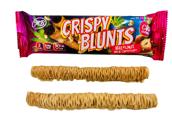 CBD Box of 10 (2 packs) 100mg with Hazelnut Chocolate Cream Crispy Blunts Crispy Phyllo Dough 2 Sticks 1.5 oz
