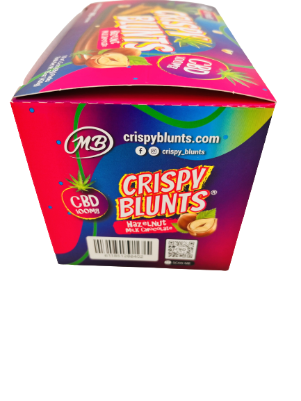CBD Box of 10 (2 packs) 100mg with Hazelnut Chocolate Cream Crispy Blunts Crispy Phyllo Dough 2 Sticks 1.5 oz