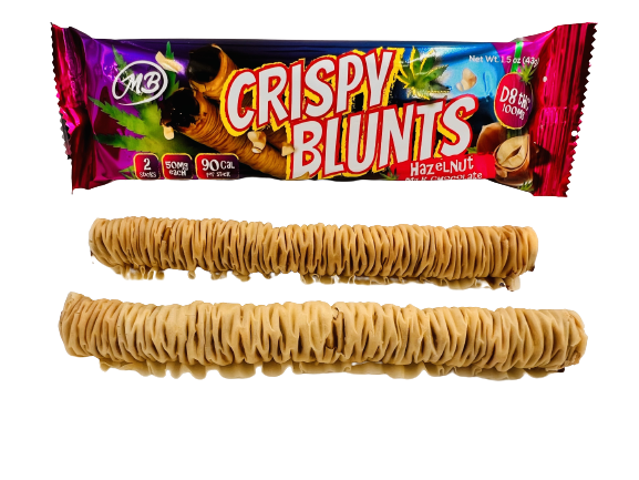D8 Box of 10 (2 packs) 100mg with Hazelnut Chocolate Cream Crispy Blunts Crispy Phyllo Dough 2 Sticks 1.5 oz