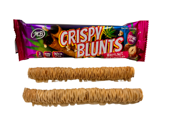 D9 Box of 10 (2 packs) 100mg with Hazelnut Chocolate Crispy Blunts Cream Crispy Phyllo Dough 2 Sticks 1.5 oz