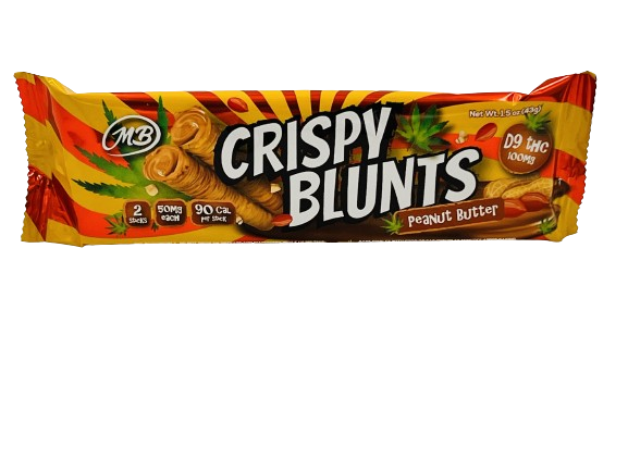 D9 100mg with Peanut Butter Cream Crispy Blunts Crispy Phyllo Dough 2 Sticks 1.5 oz