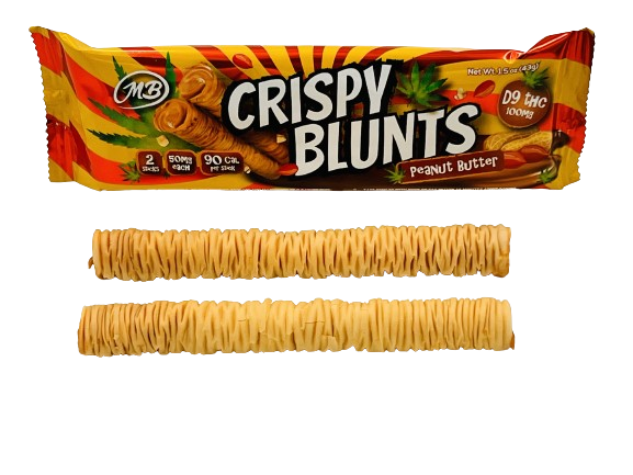 D9 100mg with Peanut Butter Cream Crispy Blunts Crispy Phyllo Dough 2 Sticks 1.5 oz