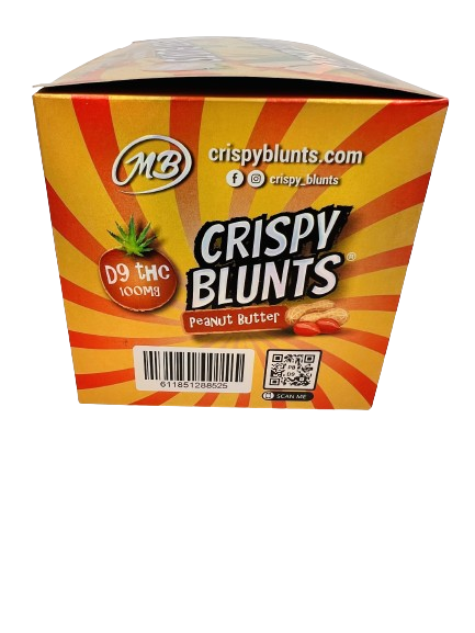 D9 Box of 10 (2 packs) 100mg with Peanut butter Cream Crispy Blunts Crispy Phyllo Dough 2 Sticks 1.5 oz