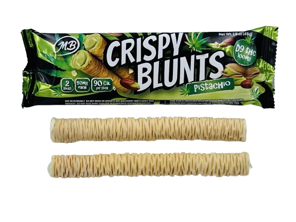 D9 100mg with Pistachio Cream Crispy Blunts Crispy Phyllo Dough 2 Sticks 1.5 oz