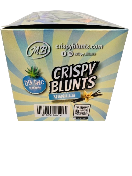 D9 Box of 10 (2 packs) 100mg with Vanilla Cream Crispy Blunts Crispy Phyllo Dough 2 Sticks 1.5 oz