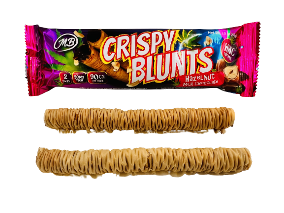 HHC Box of 10 (2 packs) 100mg with Hazelnut Chocolate Cream Crispy Blunts Crispy Phyllo Dough 2 Sticks 1.5 oz