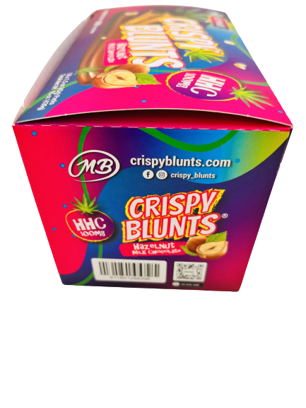 HHC Box of 10 (2 packs) 100mg with Hazelnut Chocolate Cream Crispy Blunts Crispy Phyllo Dough 2 Sticks 1.5 oz