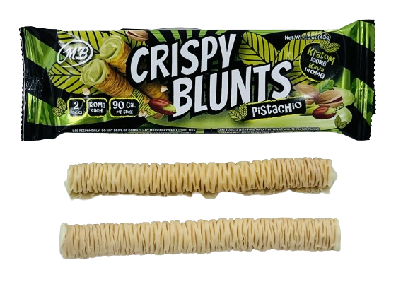 Kratom 100mg with Pistachio Cream & Kava Crispy Blunts Crispy Phyllo Dough 2 Sticks 1.5 oz