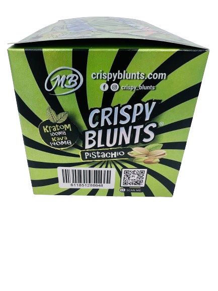 Kratom Box of 10 (2 packs) 100mg with Pistachio Cream & Kava Crispy Blunts Crispy Phyllo Dough 2 Sticks 1.5 oz
