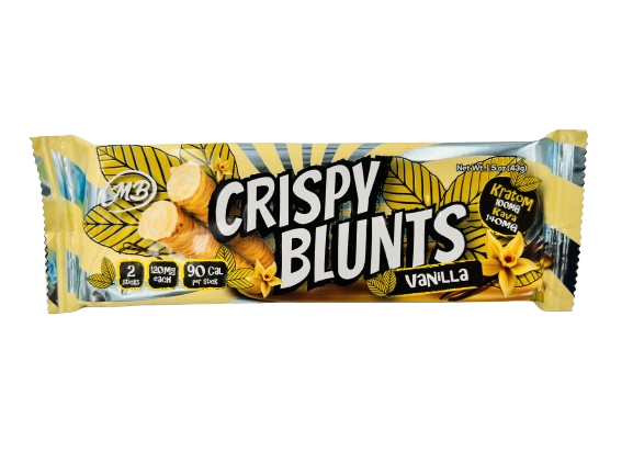 Kratom Box of 10 (2 packs) 100mg with Vanilla Cream & Kava Crispy Blunts Crispy Phyllo Dough 2 Sticks 1.5 oz