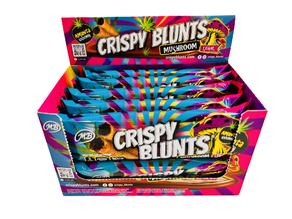 Amanita Muscaria Mushroom Box of 10 (2 packs) 1000mg with Hazelnut Chocolate Cream Crispy Blunts Crispy Phyllo Dough 2 Sticks 1.5 oz
