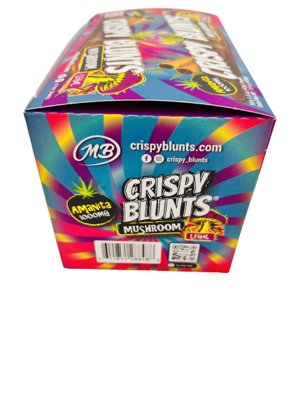 Amanita Muscaria Mushroom Box of 10 (2 packs) 1000mg with Hazelnut Chocolate Cream Crispy Blunts Crispy Phyllo Dough 2 Sticks 1.5 oz