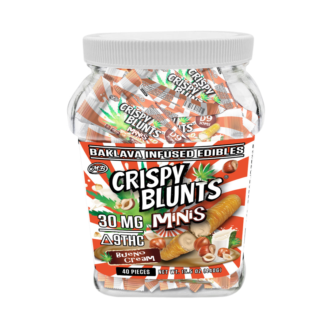 D9 minis 30mg each with Bueno Crispy Blunts Cream Crispy Phyllo Dough