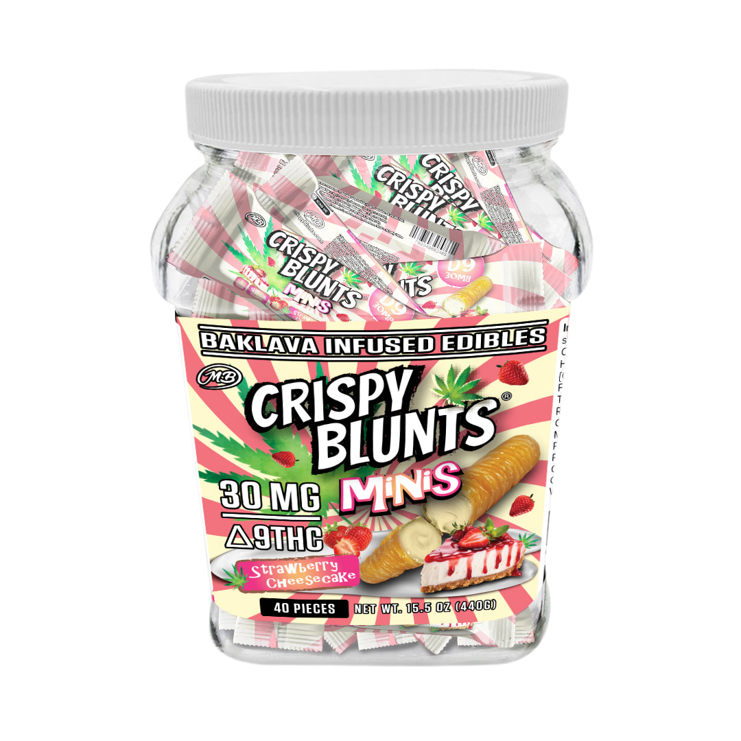D9 minis 30mg each with Strawberry Cheesecake Crispy Blunts Cream Crispy Phyllo Dough