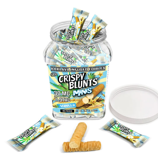 D9 minis 30mg each with Vanilla Crispy Blunts Cream Crispy Phyllo Dough