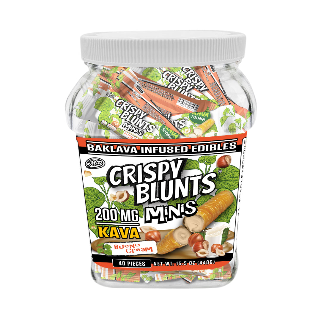 KAVA minis 200mg each with Bueno Crispy Blunts Cream Crispy Phyllo Dough