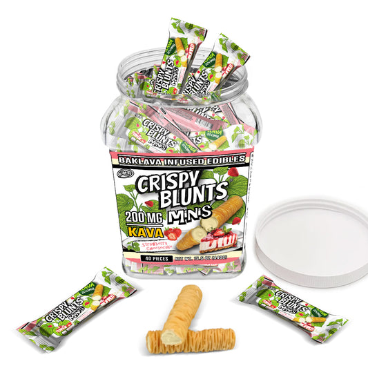 KAVA minis 200mg each with Strawberry Cheesecake Crispy Blunts Cream Crispy Phyllo Dough