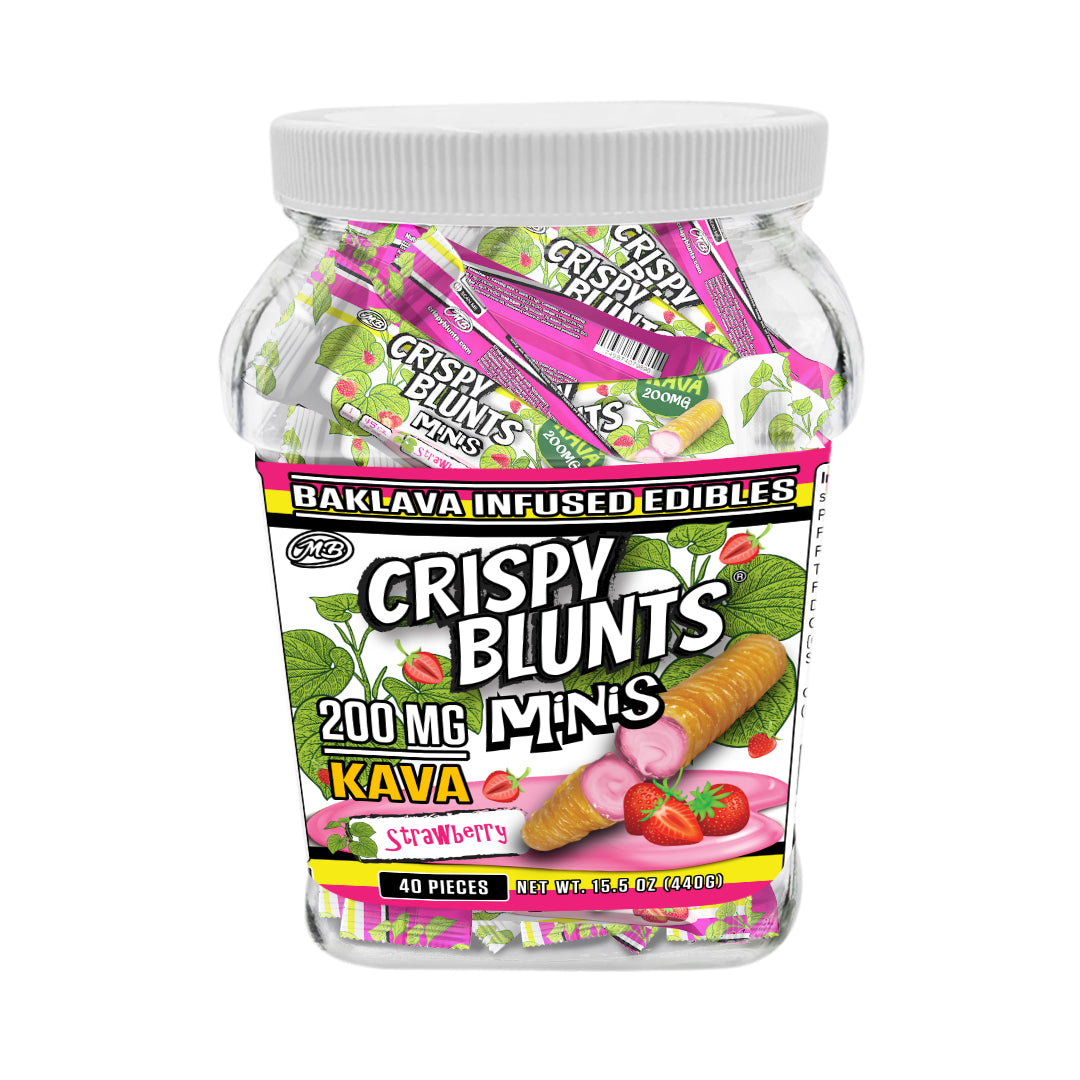 KAVA minis 200mg each with Strawberry Crispy Blunts Cream Crispy Phyllo Dough