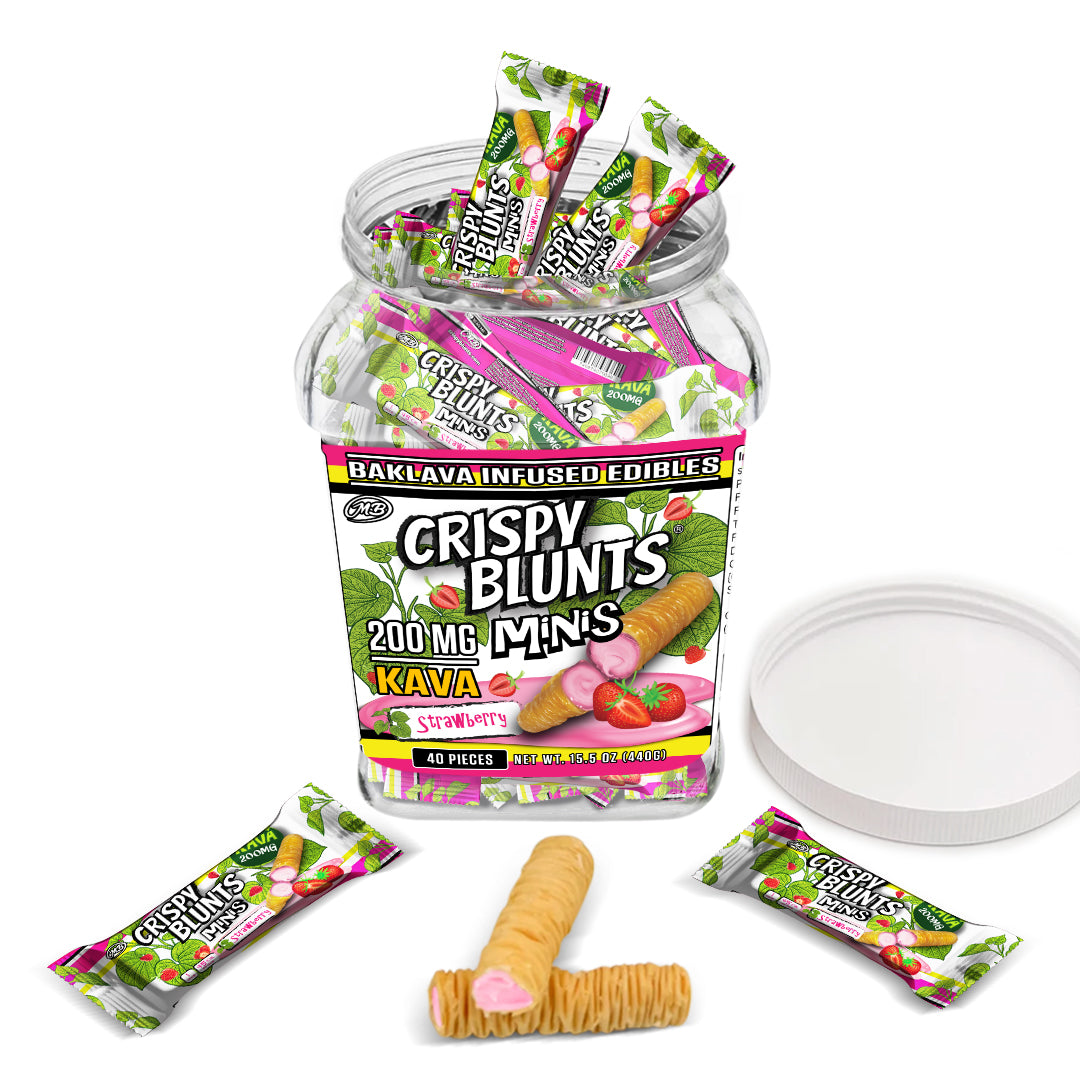 KAVA minis 200mg each with Strawberry Crispy Blunts Cream Crispy Phyllo Dough
