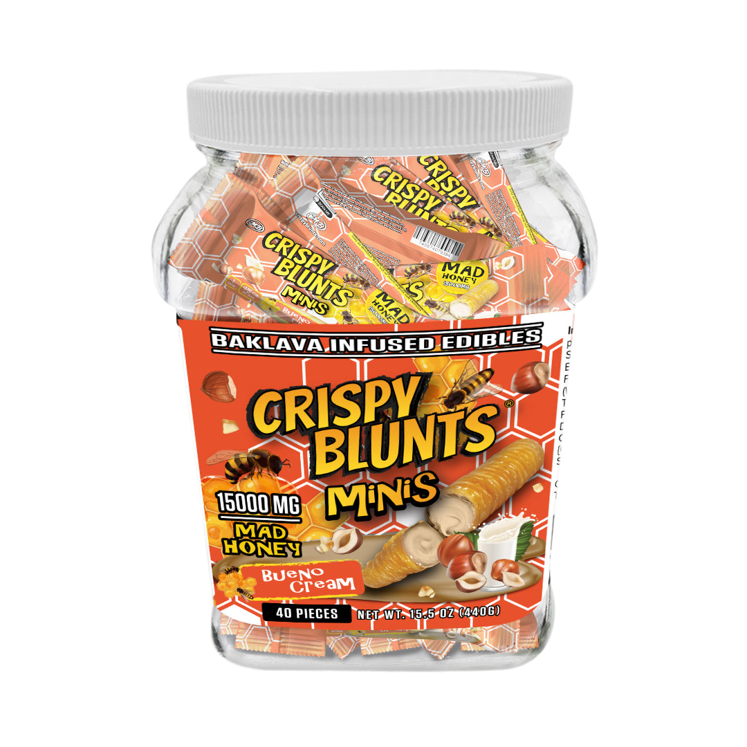 MAD HONEY minis 15000mg each with Bueno Crispy Blunts Cream Crispy Phyllo Dough