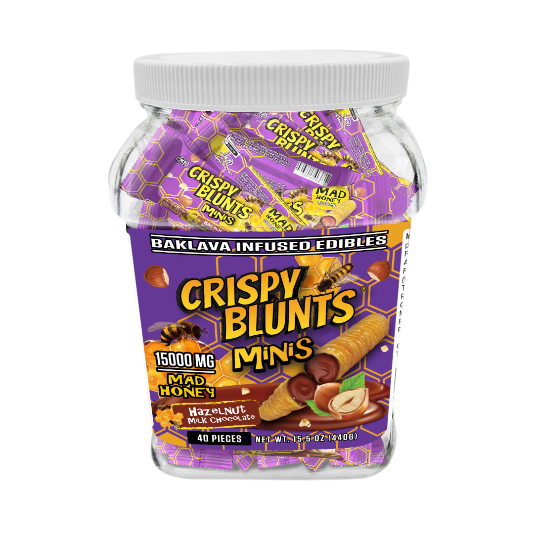 MAD HONEY minis 15000mg each with Hazelnut Chocolate Crispy Blunts Cream Crispy Phyllo Dough