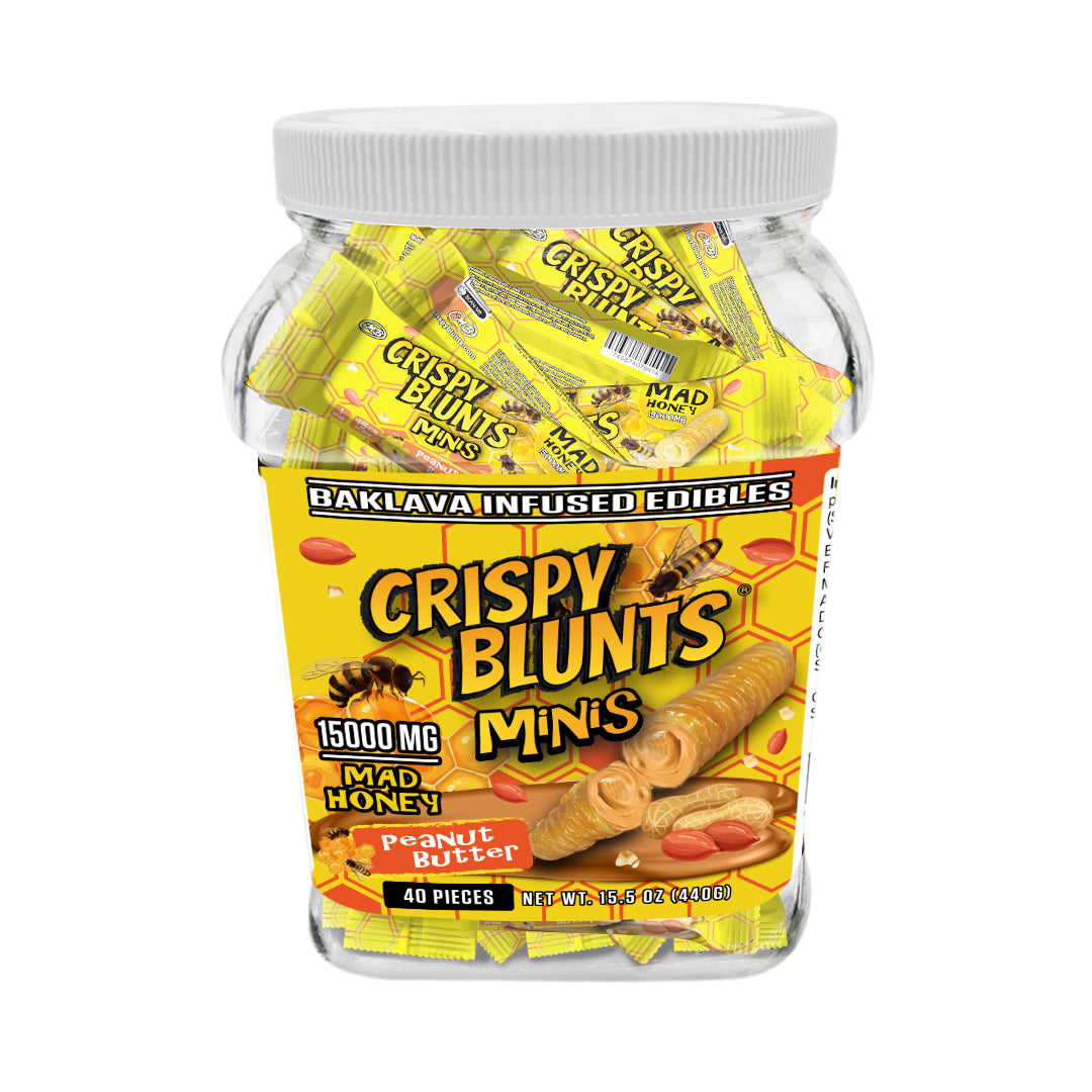 MAD HONEY minis 15000mg each with Peanut Butter Crispy Blunts Cream Crispy Phyllo Dough