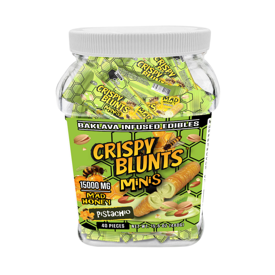 MAD HONEY minis 15000mg each with Pistachio Crispy Blunts Cream Crispy Phyllo Dough