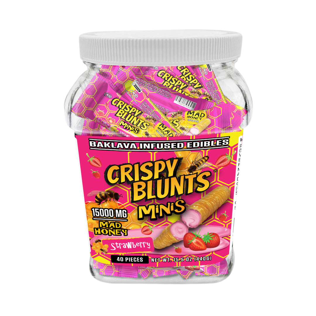 MAD HONEY minis 15000mg each with Strawberry Crispy Blunts Cream Crispy Phyllo Dough