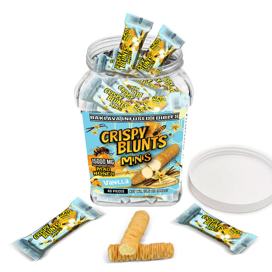 MAD HONEY minis 15000mg each with Vanilla Crispy Blunts Cream Crispy Phyllo Dough