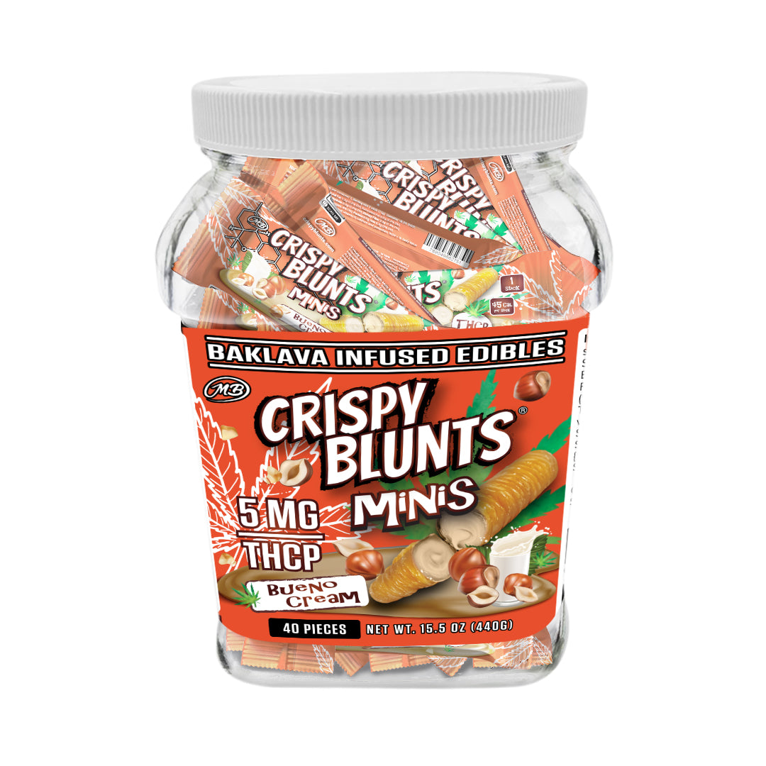 THCP minis 5mg each with Bueno Crispy Blunts Cream Crispy Phyllo Dough
