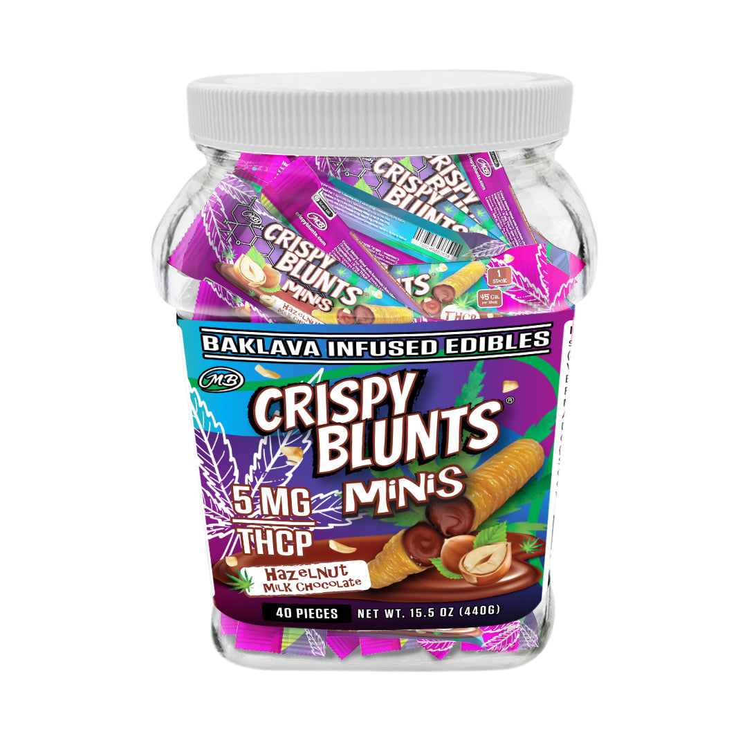 THCP minis 5mg each with Hazelnut Chocolate Crispy Blunts Cream Crispy Phyllo Dough