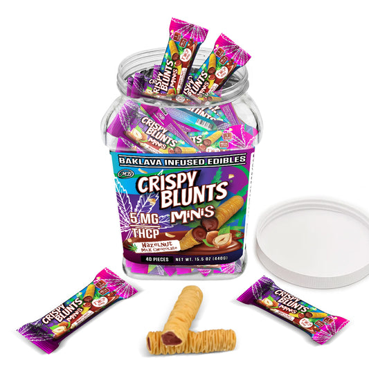 THCP minis 5mg each with Hazelnut Chocolate Crispy Blunts Cream Crispy Phyllo Dough