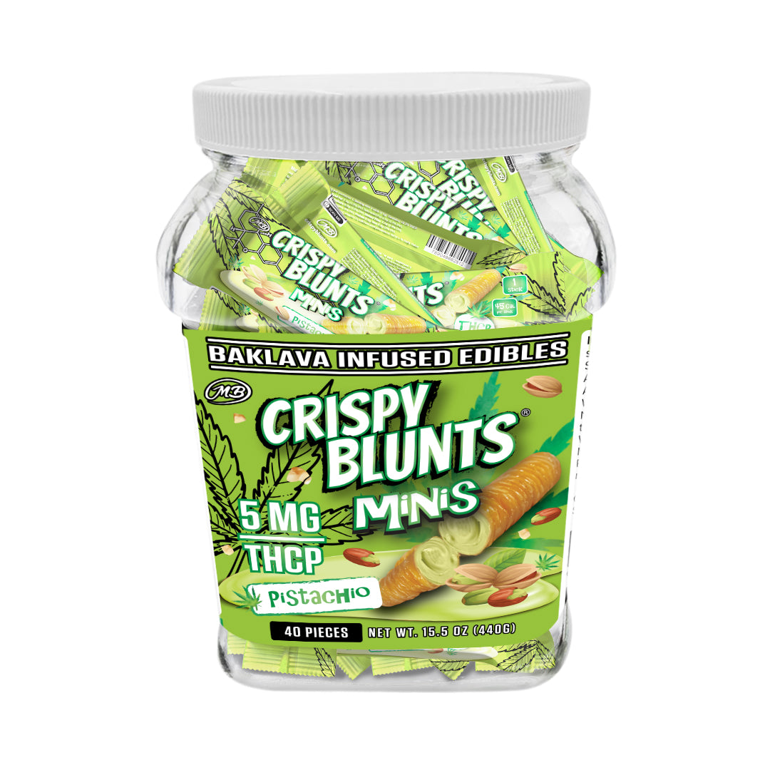 THCP minis 5mg each with Pistachio Crispy Blunts Cream Crispy Phyllo Dough
