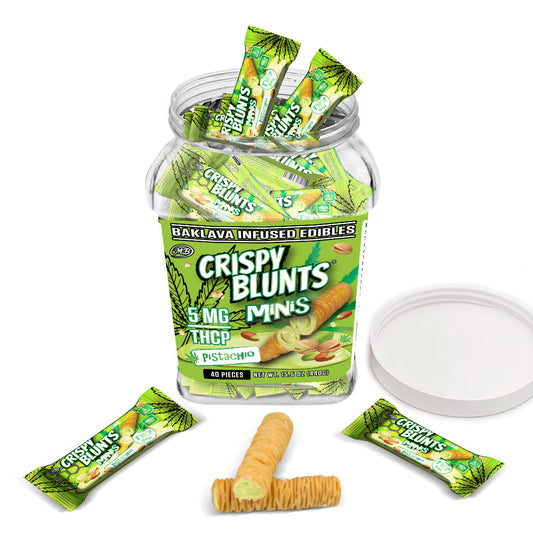 THCP minis 5mg each with Pistachio Crispy Blunts Cream Crispy Phyllo Dough