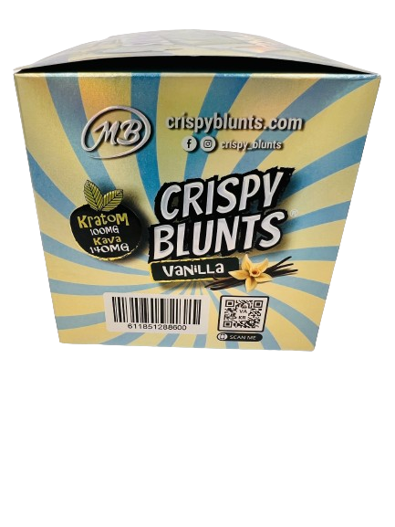 Kratom Box of 10 (2 packs) 100mg with Vanilla Cream & Kava Crispy Blunts Crispy Phyllo Dough 2 Sticks 1.5 oz